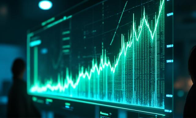 Data visualization flow showing predictive trends