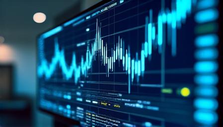 Close up of a financial trading interface with AI overlays