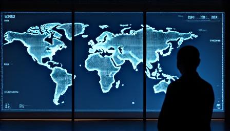 Digital logistics dashboard showing global supply chain flow