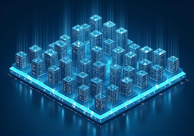 Data warehouse architecture and cloud infrastructure diagram style visual